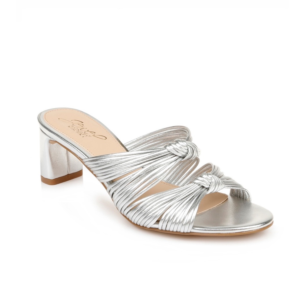 Jewel Badgley Mischka Cheryl Backless Double-Knotted Block Heel